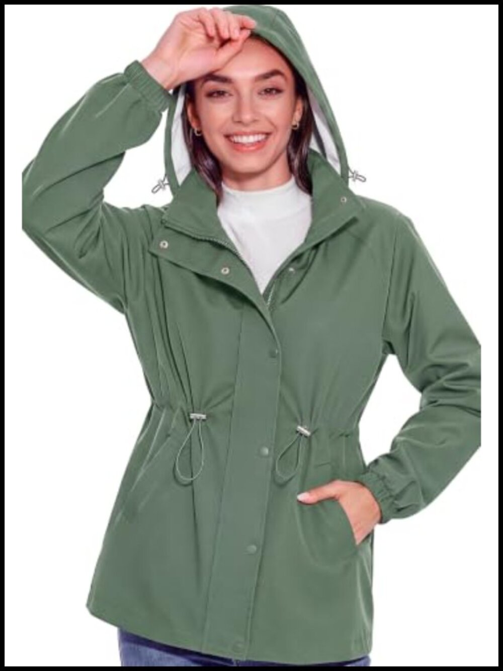 Lightweight Hooded Waterproof Rain Jacket Raincoat